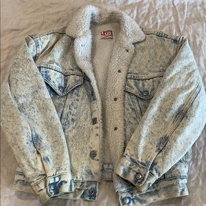 Faux-fur lined jean jacket